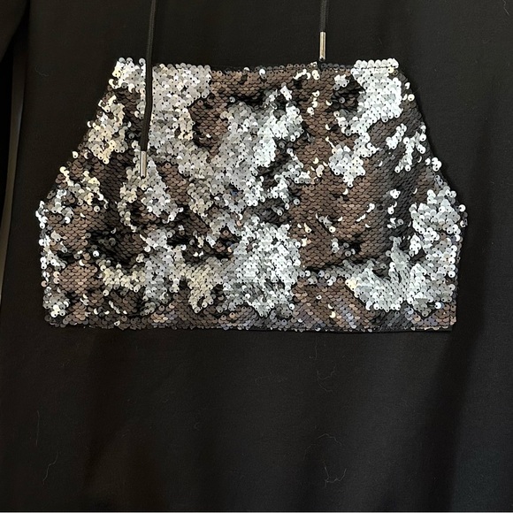 SIGNET Dress Knit w/ Bling Hood Pocket Silver Sequins Bronze Rhinestones Sz XL - Picture 5 of 12